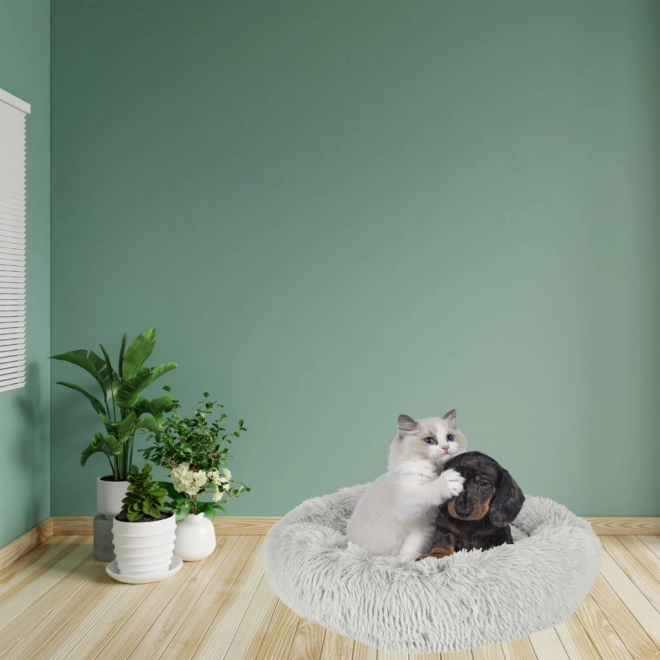 Panier doux pour chien et chat 60 cm gris clair