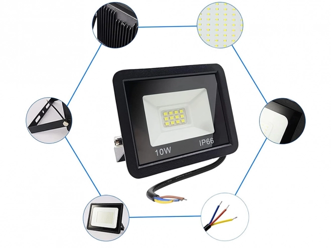 Projecteur LED extérieur 10W 6000K étanche