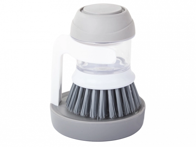Distributeur de liquide pour brosses de cuisine pour le lavage et le récurage de la vaisselle, avec support – gris