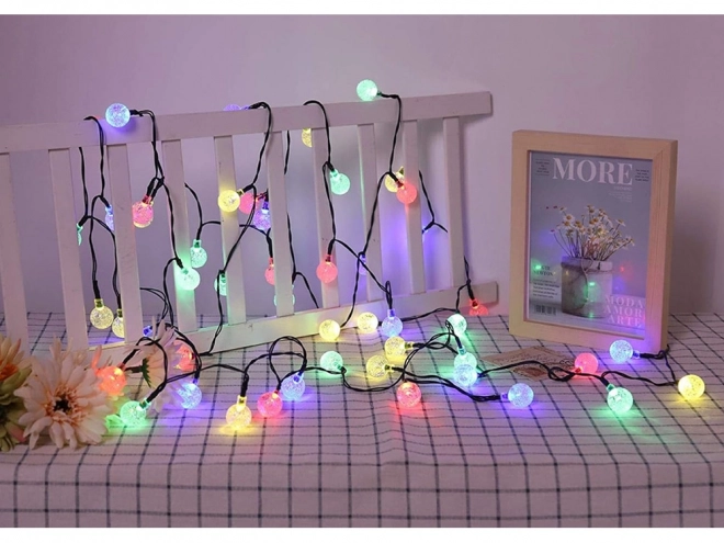 Guirlande lumineuse solaire de jardin multicolore