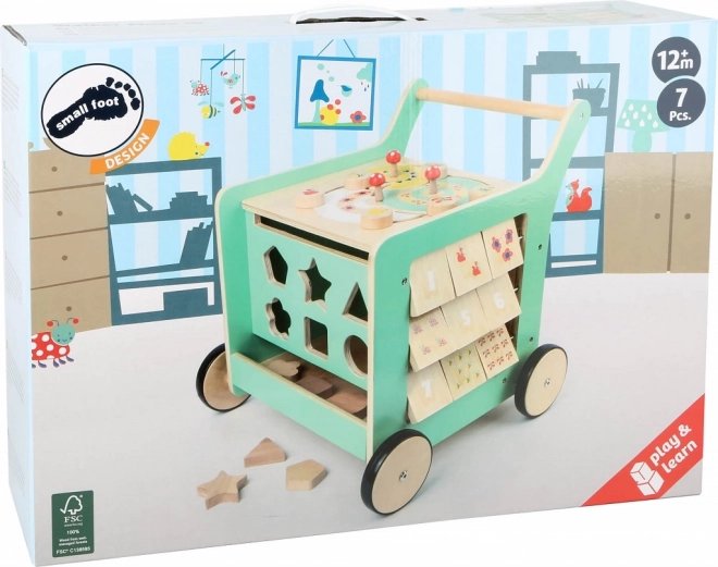 Trotteur en bois et cube motorique Small Foot pour enfants