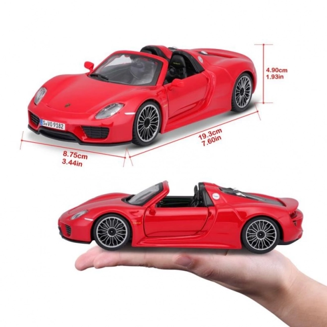 Modèle Bburago Porsche 918 Spyder rouge 1:24
