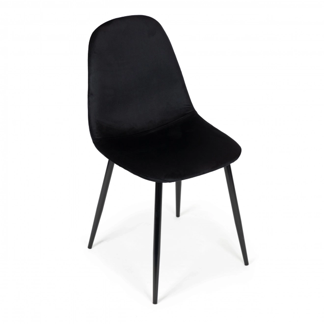 Ensemble de 4 chaises en velours pour salle à manger et salon - noir