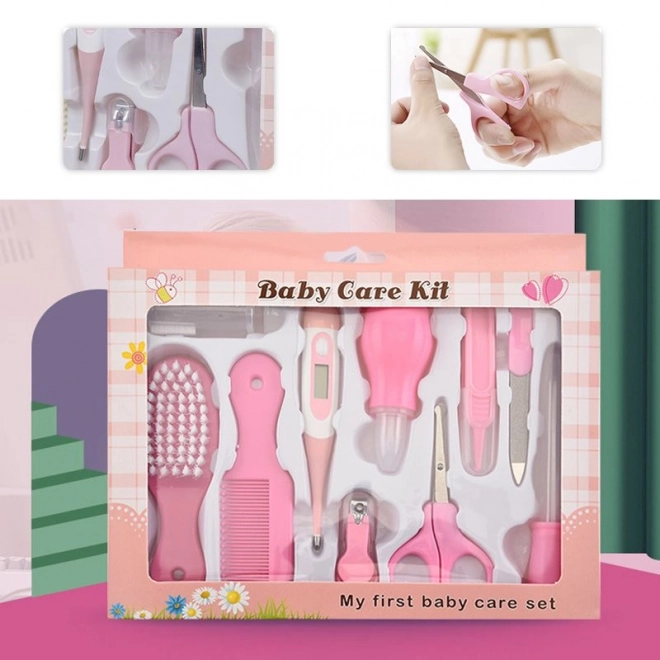 Ensemble pour les soins des enfants et des nourrissons 10 articles - rose