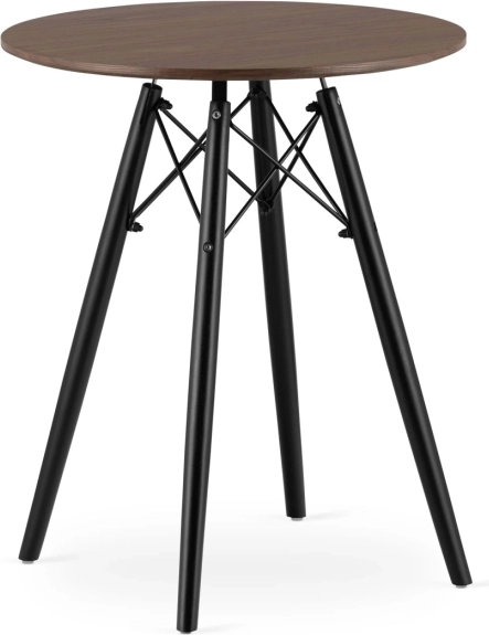 Table basse moderne scandinave avec plateau rond brun