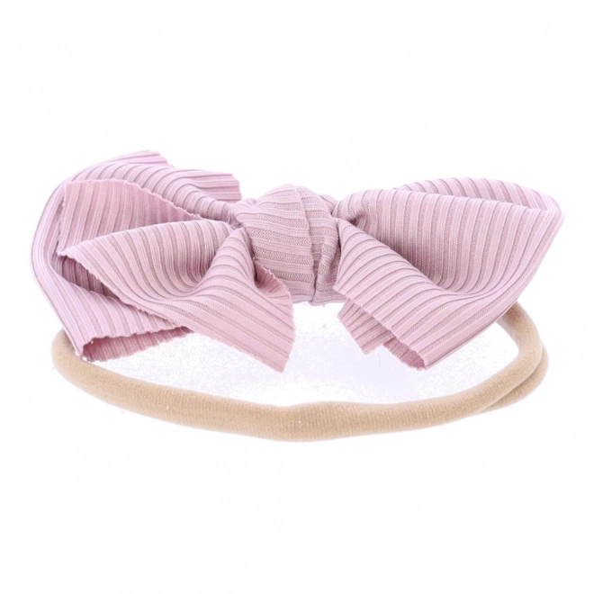 Bandeau enfant avec nœud - rose sale