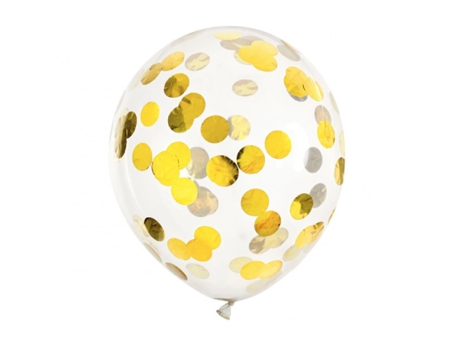 Ballons transparents avec confettis dorés 30 cm - 6 pièces