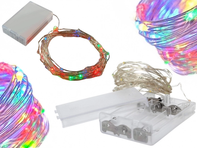 Guirlandes lumineuses LED multicolores de Noël avec piles 10m