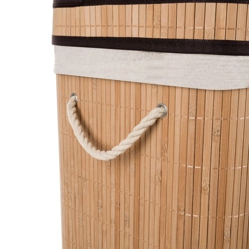 Panier à linge à deux compartiments en bambou 100L