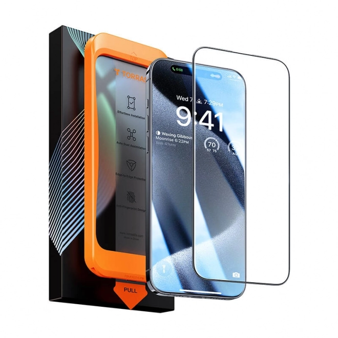 Verre trempé pour iPhone 15 Pro Max Torras Insta-III Master