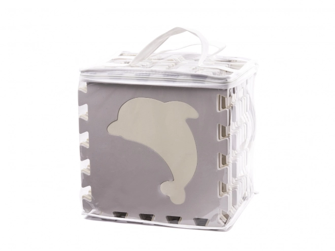 Puzzle mousse beige contrastée avec animaux