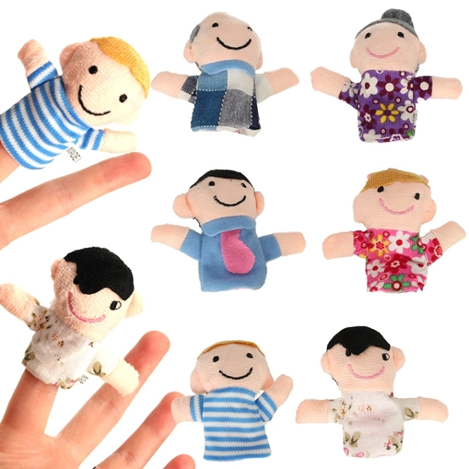 Gants de marionnettes en tissu familial - ensemble de 6 pièces