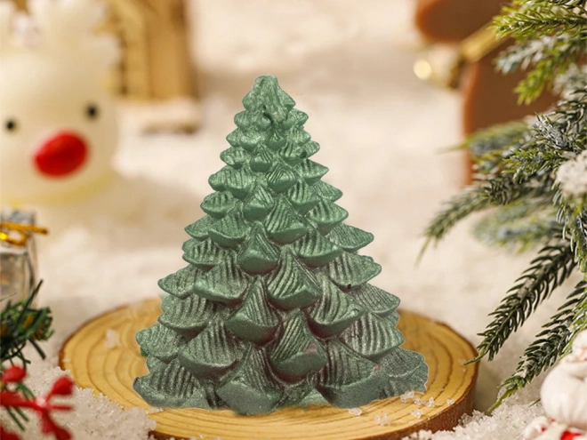 Bougie de Noël en forme de sapin