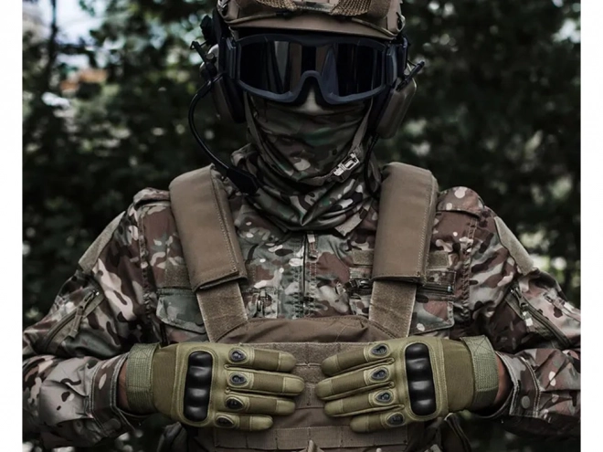 Gants militaires tactiques avec protection des articulations verts XL