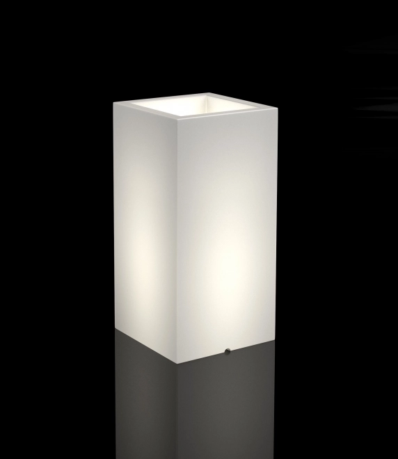 Pot de fleur blanc Tower avec éclairage