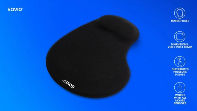 tapis de souris ergonomique noir SAVIO