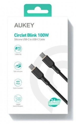 Câble silicone USB-C vers USB-C 1,8 m 100W AUKEY