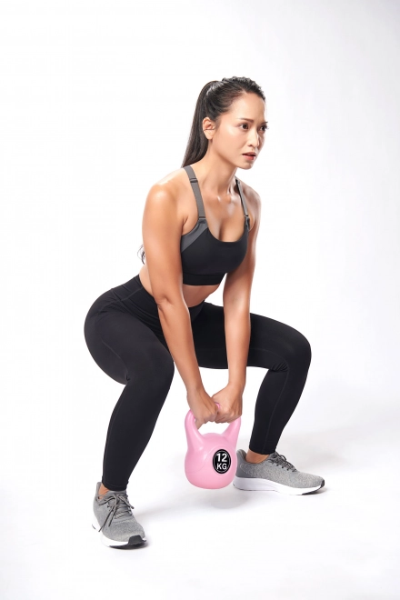 Kettlebell pour l'exercice rose - 12kg