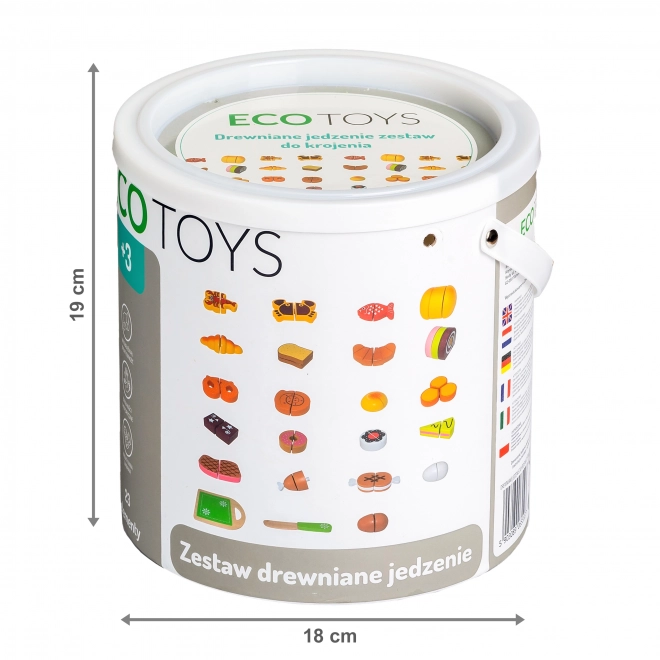 Aliments en bois à découper 23 pièces ECOTOYS