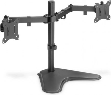 Support de bureau double noir pour moniteurs avec fixations pour écrans jusqu’à 32''