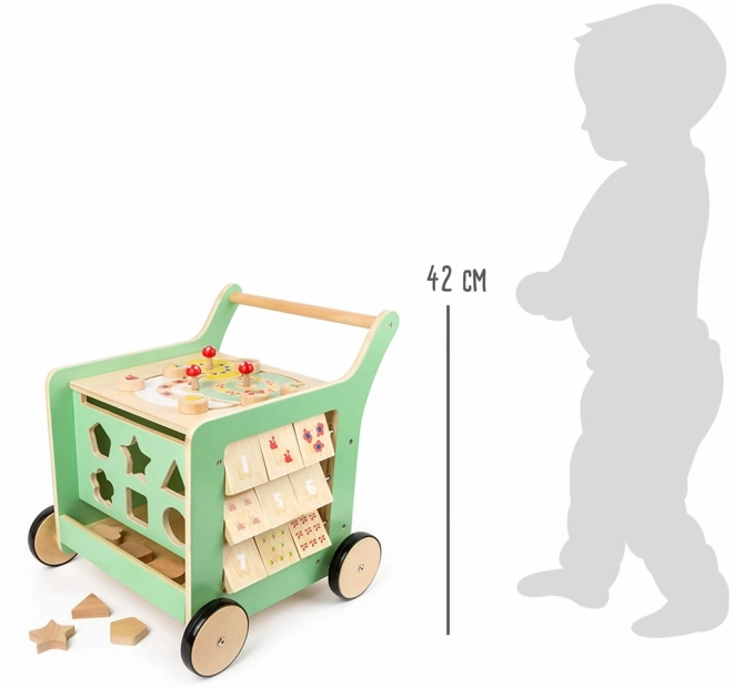 Trotteur en bois et cube motorique Small Foot pour enfants