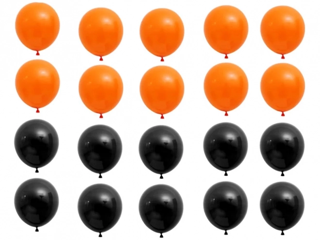 Ballons Halloween noirs et orange 20 pcs