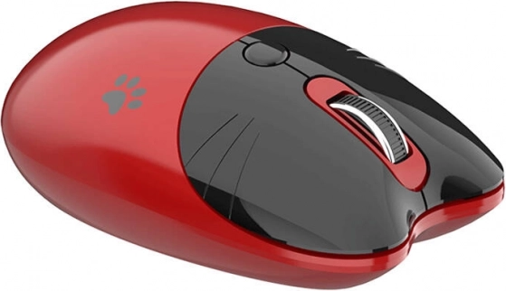 Souris sans fil en forme de chat MOFII M3DM rouge et noire