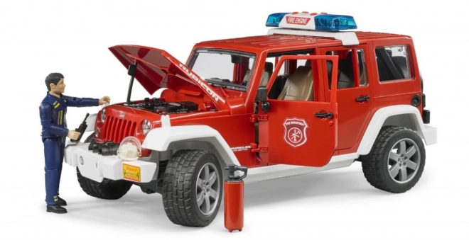 JEEP WRANGLER pompier rouge Bruder avec figurine et accessoires