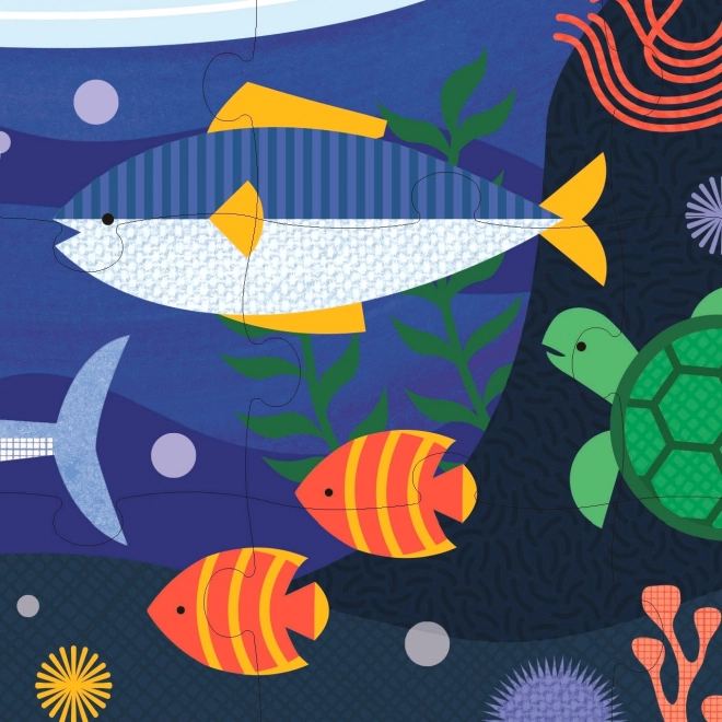 Puzzle réversible sous la mer