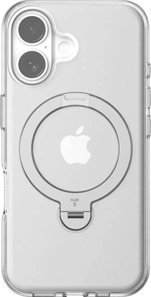 Torras Ostand Spin étui pour iPhone 16 Plus transparent