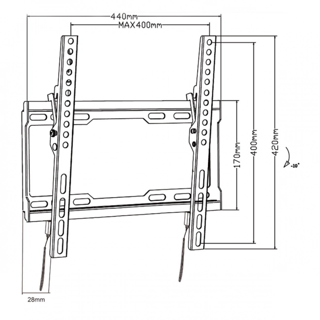 Support pour TV 32-70'' 45kg MC-412 VESA 400x400