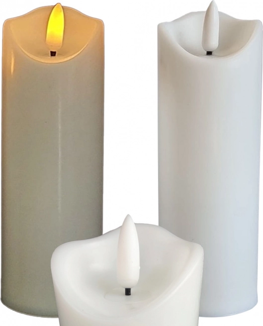 Bougie LED à flamme mouvante, blanche, 12,5 × 5 cm