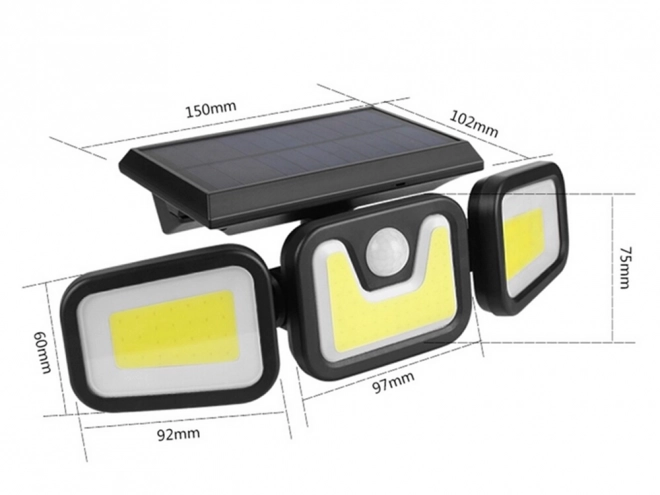 Lampe solaire de rue avec capteur de mouvement et télécommande