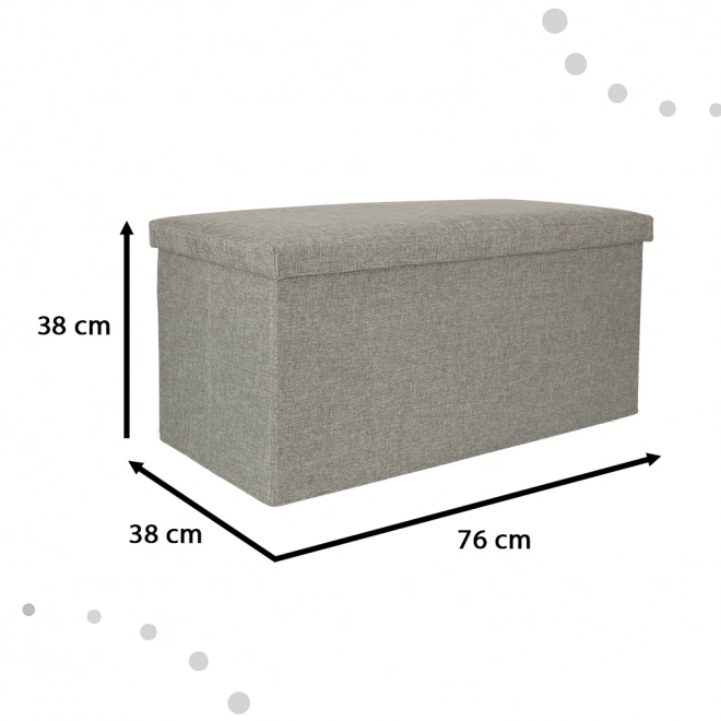 Pufa pliable grise avec espace de rangement 76x38x38 cm