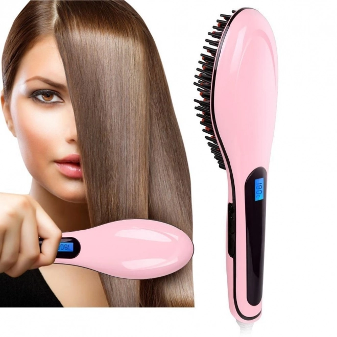 Brosse électrique pour lisser les cheveux avec écran LCD