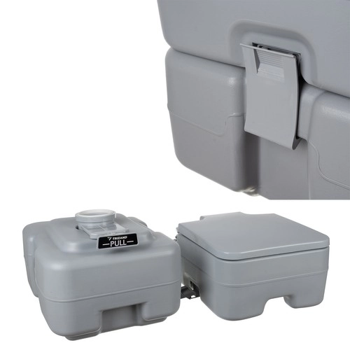 Trizand 24498 Toilette de camping portable 20 + 12 l, grise