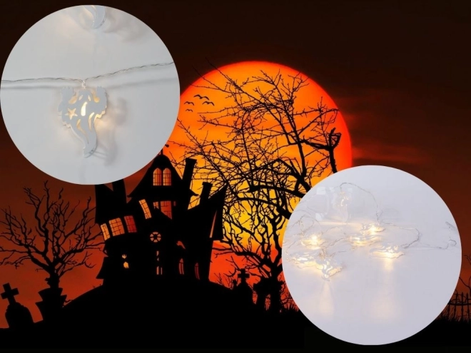 Guirlande lumineuse LED Halloween avec fantômes 2m