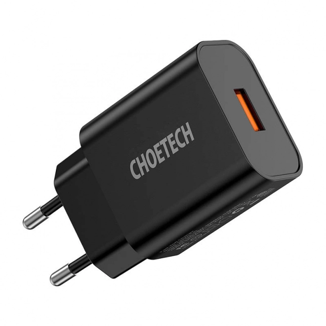 Chargeur de prise Choetech 18W USB-A noir