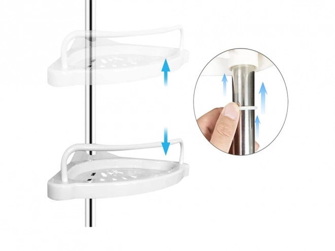 Étagère d'angle télescopique pour salle de bain