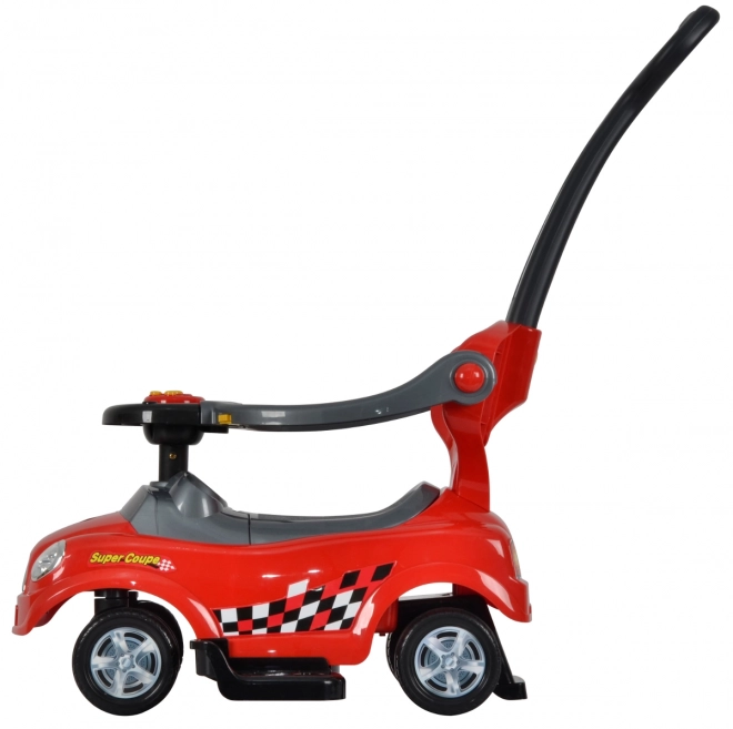 ECOTOYS Trottinette avec sons et barre de guidage Voiture rouge