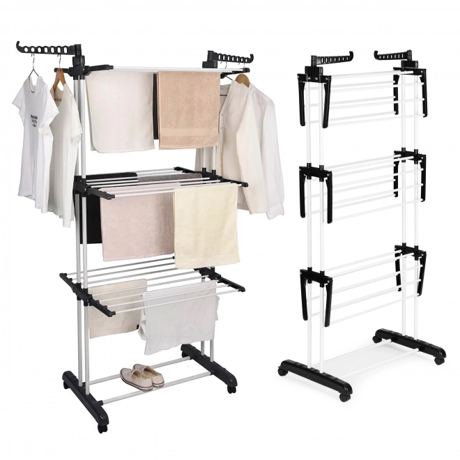 Étendoir vertical sur roulettes, pliable