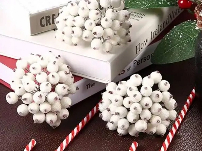 Décorations de Noël Rowan Blanc Givré 5 pcs