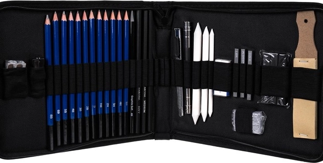 Crayons polyvalents et graphite pour précision et ombrage