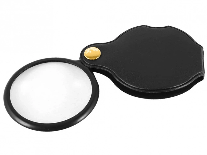 Loupe de poche pliable avec étui en cuir