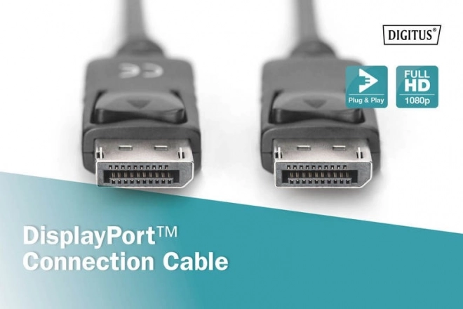 Câble DisplayPort avec attache 1080p 60Hz FHD DP/M DP/M noir 1m