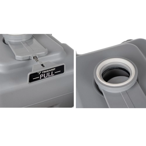 Trizand 24498 Toilette de camping portable 20 + 12 l, grise
