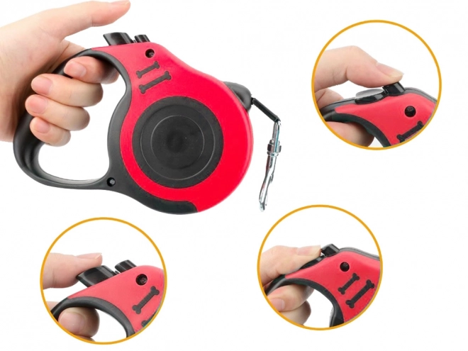 Laisse automatique pour chiens – Rouge