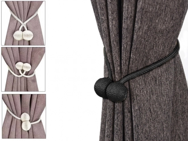 Clips magnétiques décoratifs pour rideaux – Noir