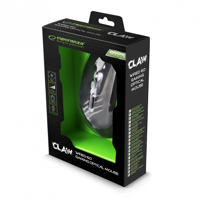 Souris de jeu filaire 6d optique usb mx209 serre verte