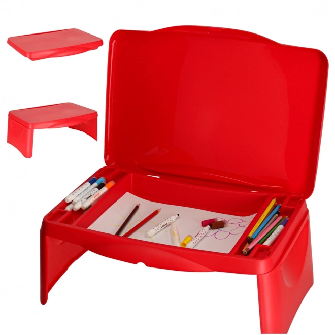 Table de voiture pour enfants avec espace de rangement – Rouge